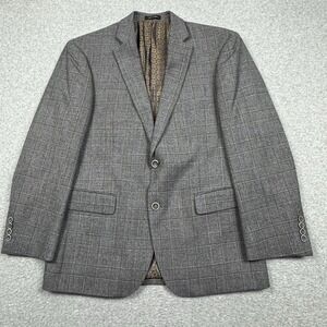 Jean Paul Germain Houndstooth Plaid Blazer Mens 40S Wool Sport Coat Business EUC